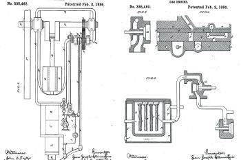 Patente estadounidense nº 335462 (motor Lenoir de cuatro tiempos)